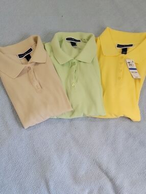 Karen Scott Three-Piece Polo Set - Yellow, Light Green, Beige